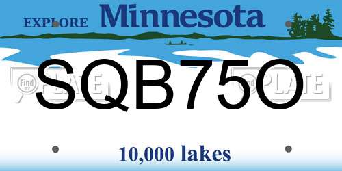 SQB75O Minnesota License Plate