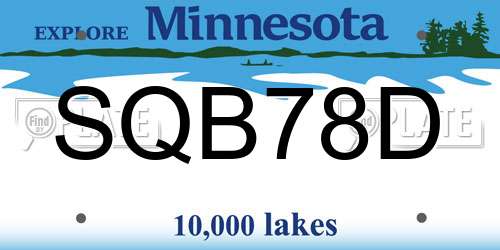 SQB78D Minnesota License Plate