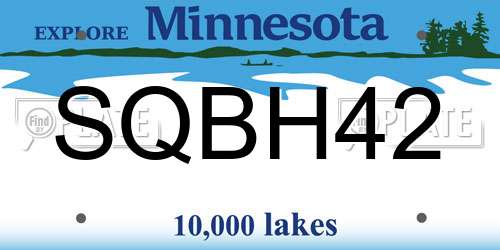 SQBH42 Minnesota License Plate