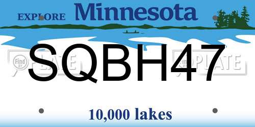 SQBH47 Minnesota License Plate
