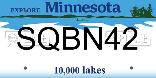 SQBN42 Minnesota License Plate