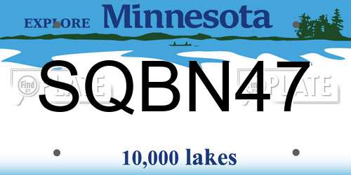 SQBN47 Minnesota License Plate