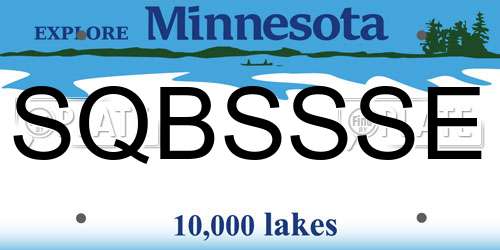 SQBSSSE Minnesota License Plate