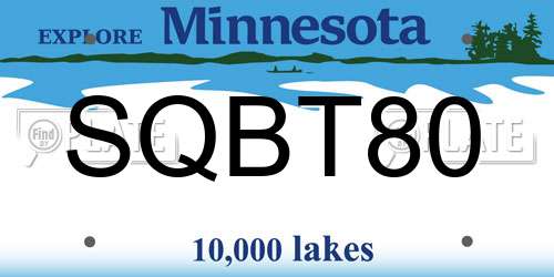 SQBT80 Minnesota License Plate