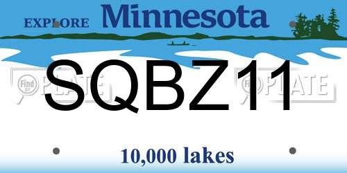 SQBZ11 Minnesota License Plate