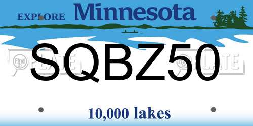 SQBZ50 Minnesota License Plate