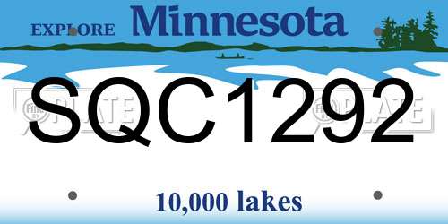 SQC1292 Minnesota License Plate