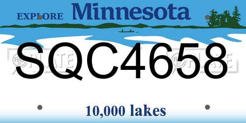 SQC4658 Minnesota License Plate
