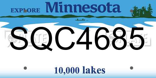 SQC4685 Minnesota License Plate