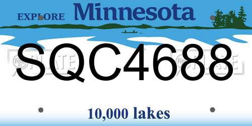 SQC4688 Minnesota License Plate
