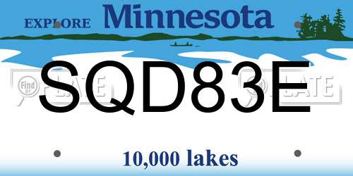 SQD83E Minnesota License Plate