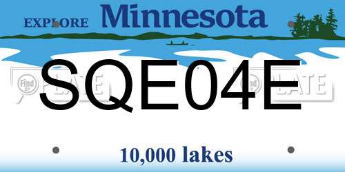 SQE04E Minnesota License Plate