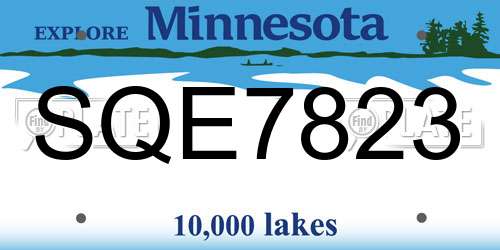 SQE7823 Minnesota License Plate