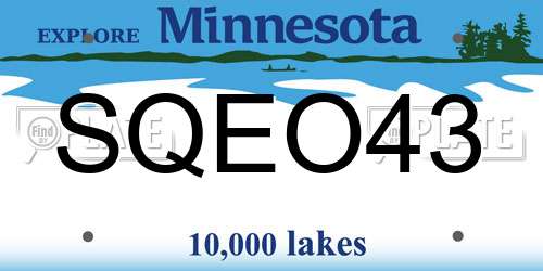 SQEO43 Minnesota License Plate
