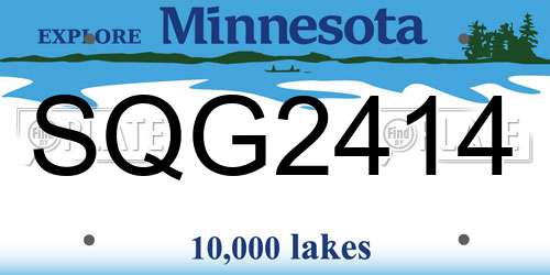 SQG2414 Minnesota License Plate
