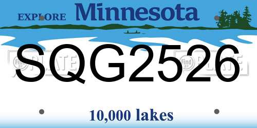 SQG2526 Minnesota License Plate