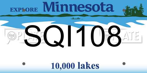 SQI108 Minnesota License Plate