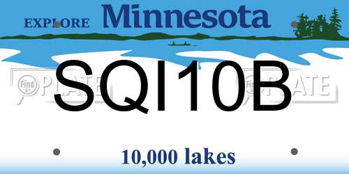 SQI10B Minnesota License Plate