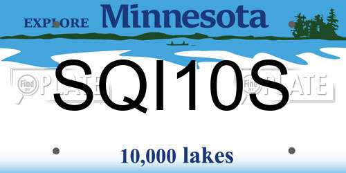 SQI10S Minnesota License Plate