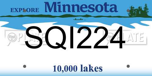 SQI224 Minnesota License Plate