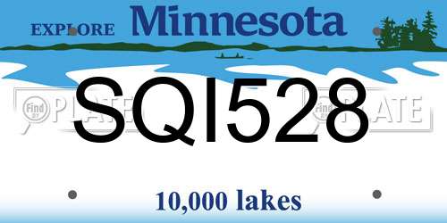 SQI528 Minnesota License Plate