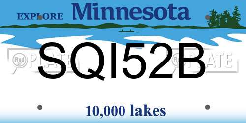 SQI52B Minnesota License Plate