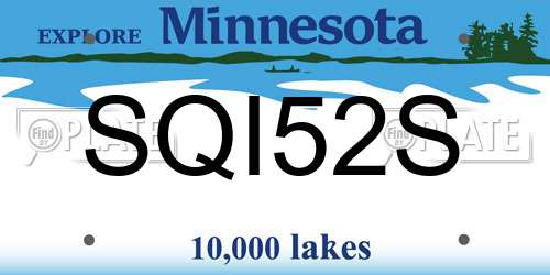 SQI52S Minnesota License Plate