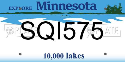 SQI575 Minnesota License Plate