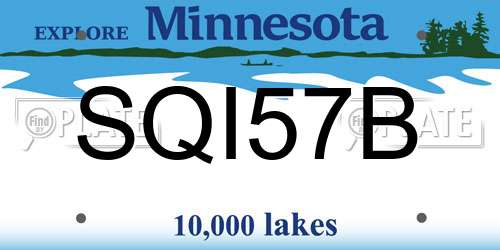 SQI57B Minnesota License Plate