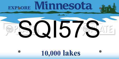 SQI57S Minnesota License Plate