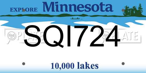 SQI724 Minnesota License Plate