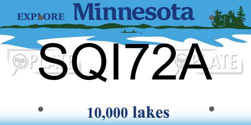 SQI72A Minnesota License Plate