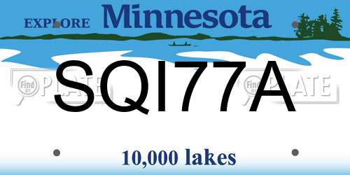 SQI77A Minnesota License Plate
