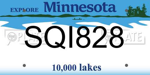 SQI828 Minnesota License Plate