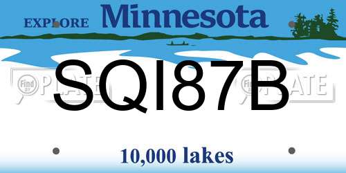 SQI87B Minnesota License Plate