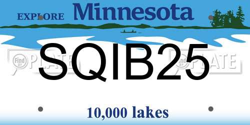 SQIB25 Minnesota License Plate