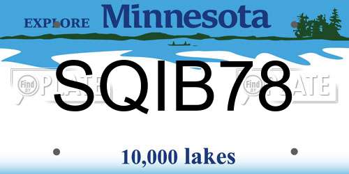 SQIB78 Minnesota License Plate