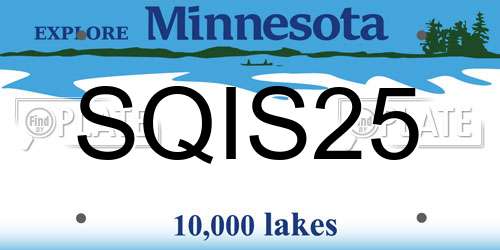 SQIS25 Minnesota License Plate