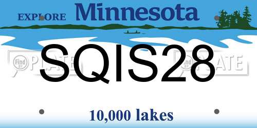 SQIS28 Minnesota License Plate
