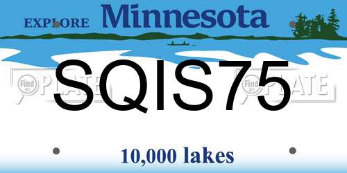 SQIS75 Minnesota License Plate
