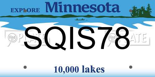 SQIS78 Minnesota License Plate
