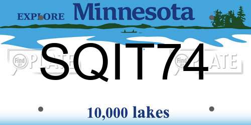 SQIT74 Minnesota License Plate