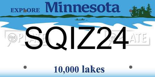 SQIZ24 Minnesota License Plate
