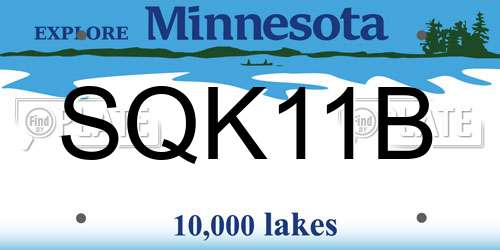 SQK11B Minnesota License Plate