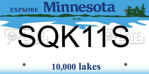 SQK11S Minnesota License Plate