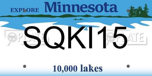 SQKI15 Minnesota License Plate