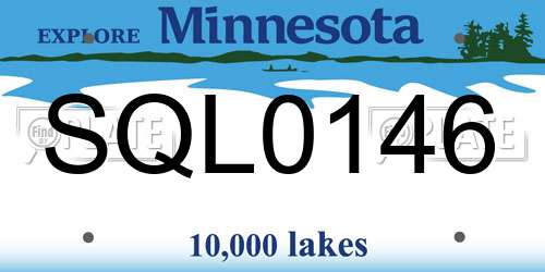 SQL0146 Minnesota License Plate