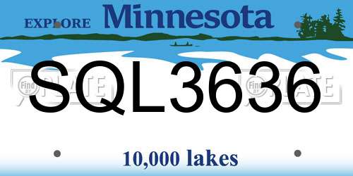 SQL3636 Minnesota License Plate