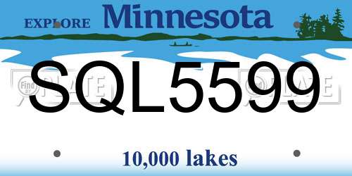 SQL5599 Minnesota License Plate