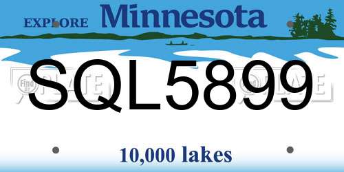 SQL5899 Minnesota License Plate